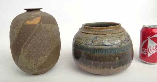 Appraisal: Lot two pcs Modernist art pottery