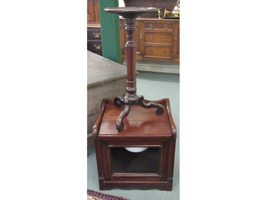 Appraisal: th century mahogany wine table and commode cabinet