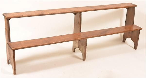 Appraisal: Antique Softwood Two Tier Bucket Bench Antique Softwood Two Tier