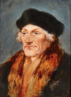 Appraisal: GERMAN PAINTING ERASMUS OF ROTTERDAM After HANS HOLBEIN THE YOUNGER