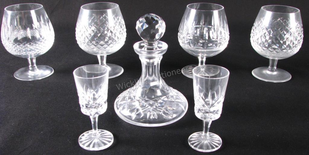 Appraisal: Waterford Crystal Brandy Snifters and Liqueur Set seven pieces total