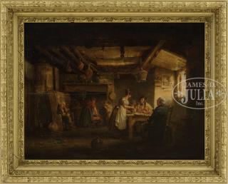 Appraisal: NICHOLAS CONDY English - FIGURES IN A COUNTRY COTTAGE ENJOYING