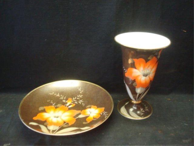 Appraisal: Rosenthal Floral Decorated Vase Platter From a Westchester estate Dimensions