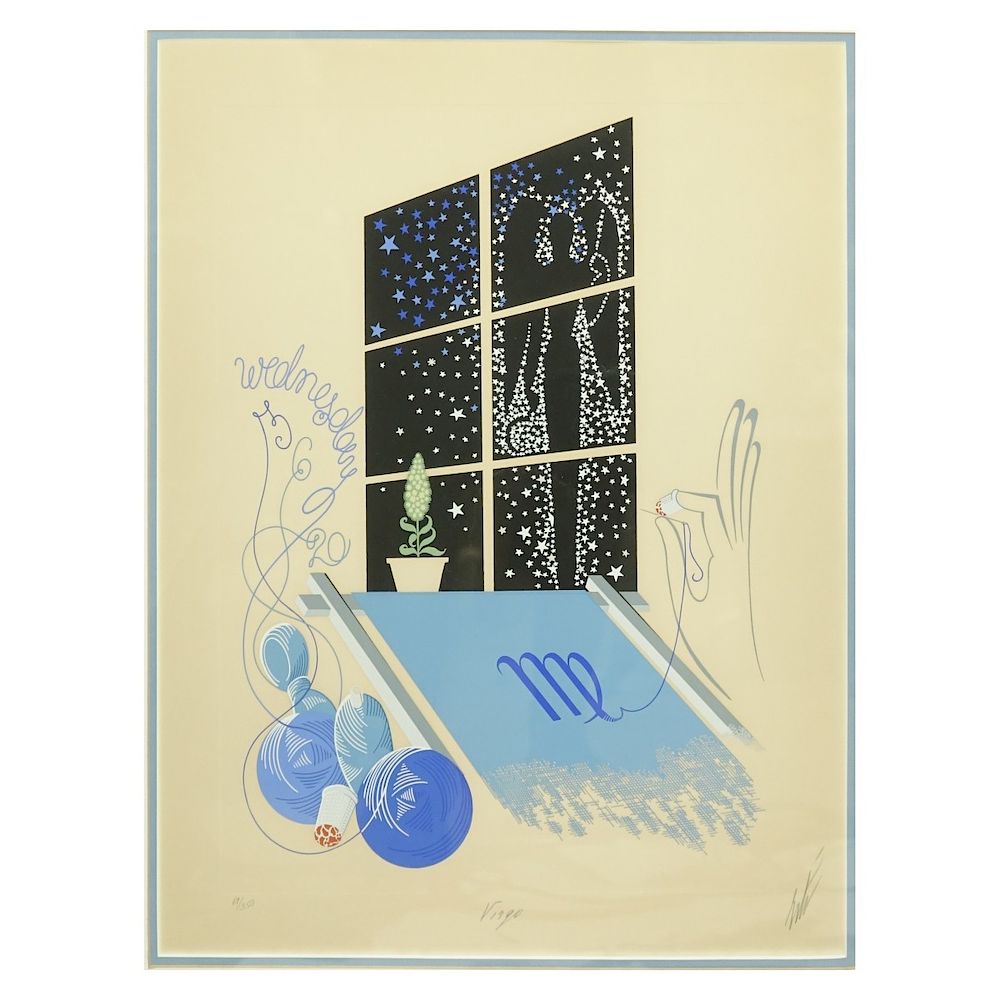 Appraisal: Erte Virgo Serigraph Erte Zodiac Serigraph Virgo Signed and numbered