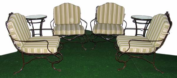 Appraisal: A group of four patio captain's chairs together with three