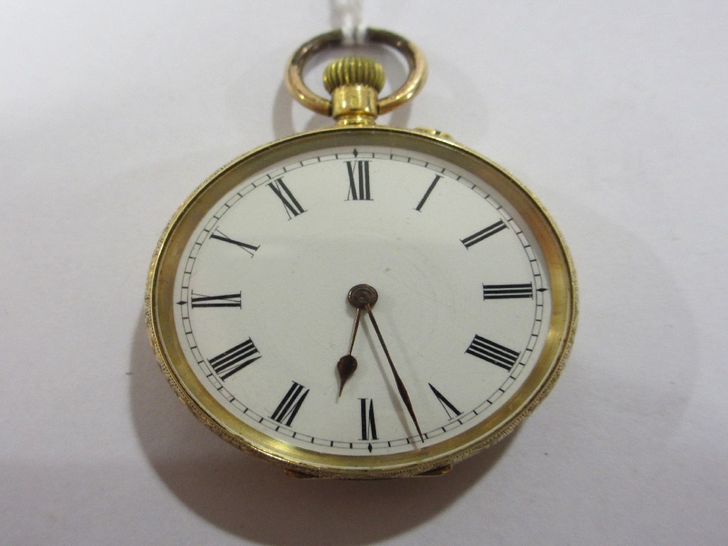 Appraisal: French carat gold cased open faced fob watch