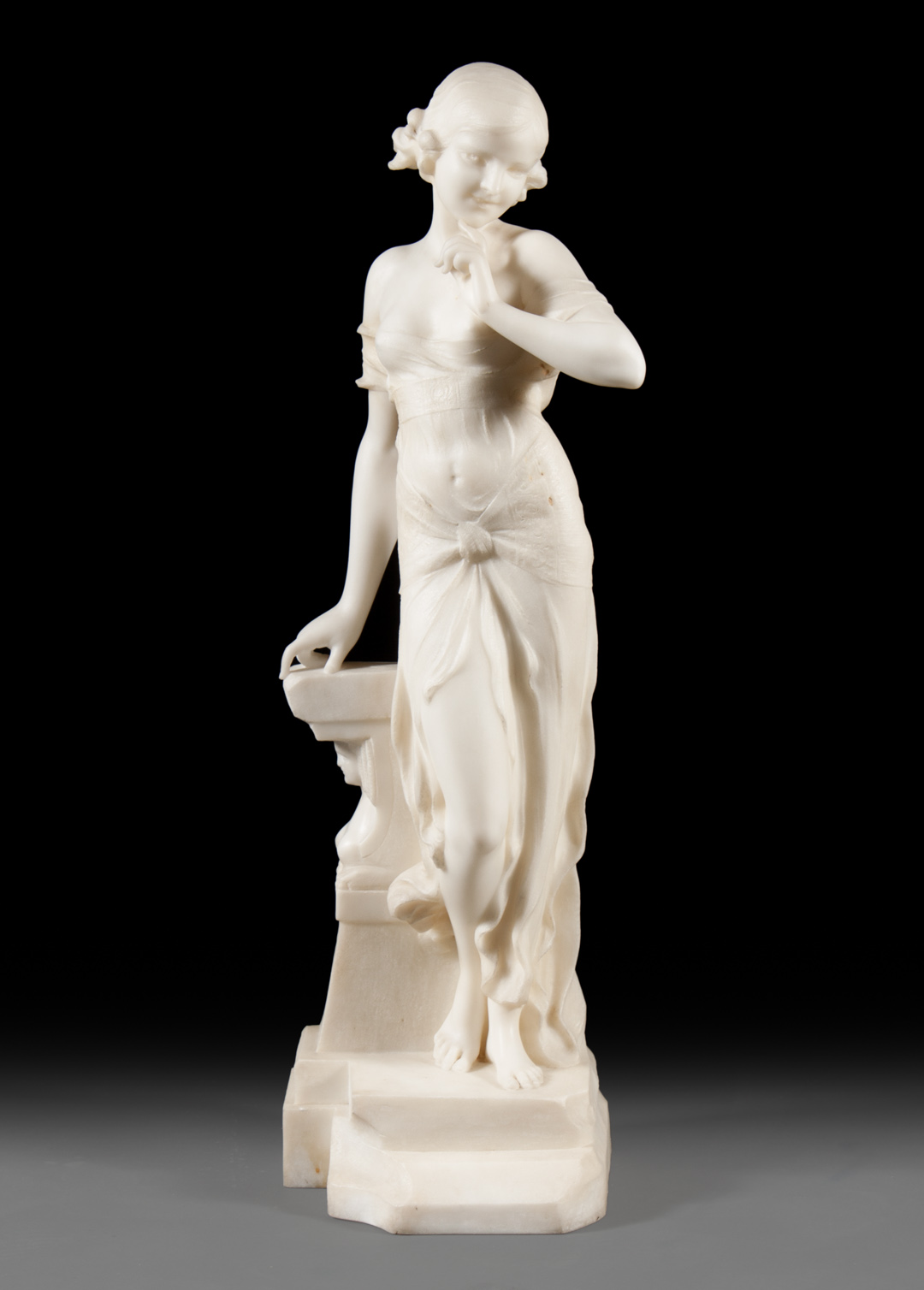 Appraisal: Italian carved marble figure of young beauty first quarter- th