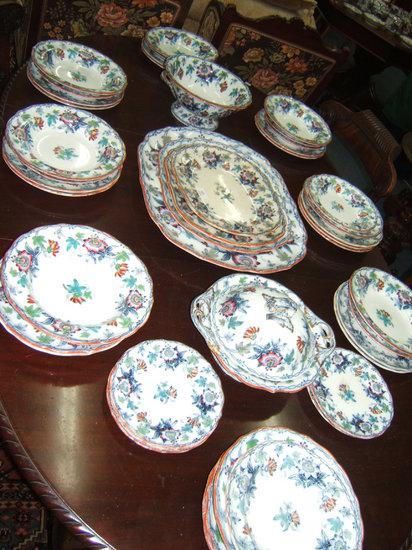 Appraisal: A Victorian New Stone dinner service of Passion Flower design