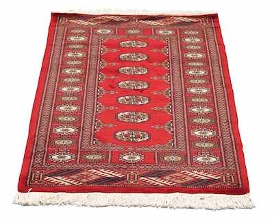 Appraisal: Royal Boukhara Oriental Carpet Wool pile oriental carpet with red