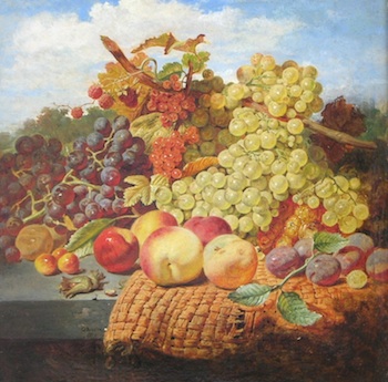 Appraisal: George Lance English - Still Life with Fruit Oil on