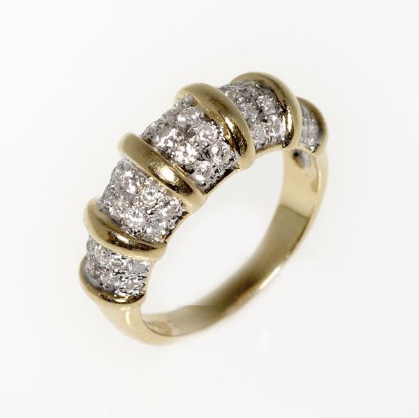 Appraisal: DIAMOND PAVE RING k wg and yg Diamonds ct TW