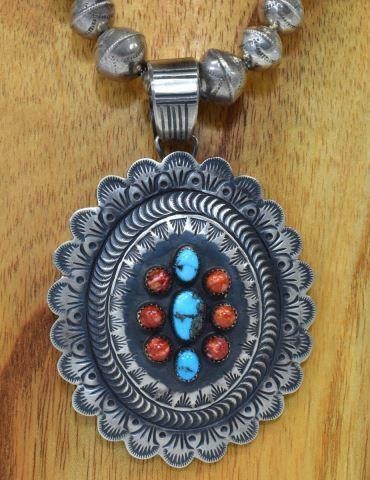 Appraisal: Native American sterling silver pendant Shawn Cayatineto Navajo th c