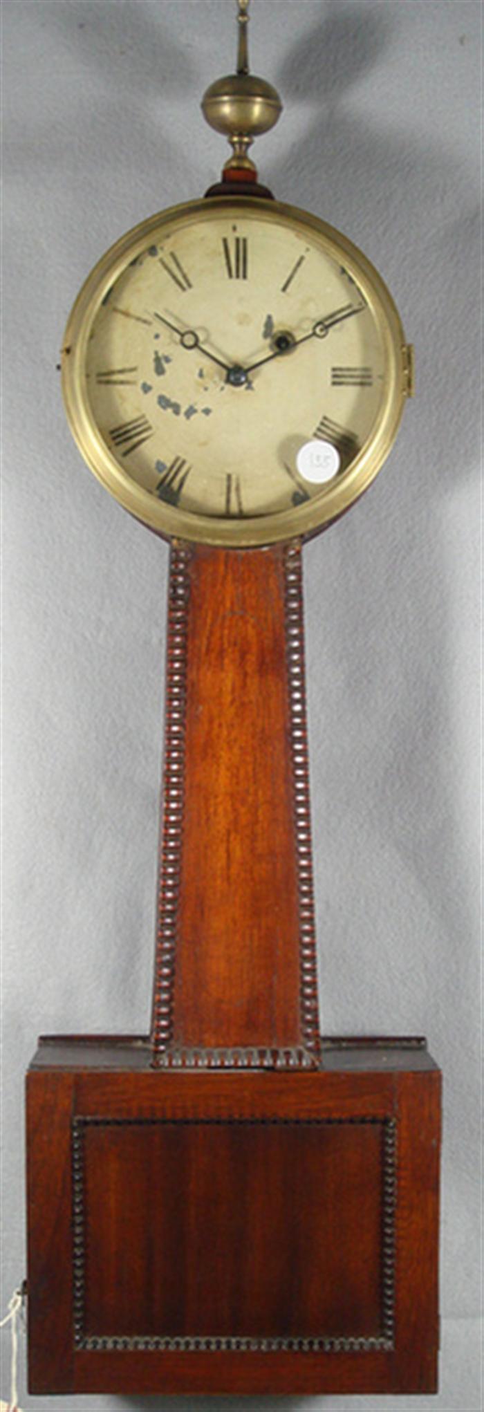 Appraisal: Unsigned mahogany banjo clock solid throat and bottom door h