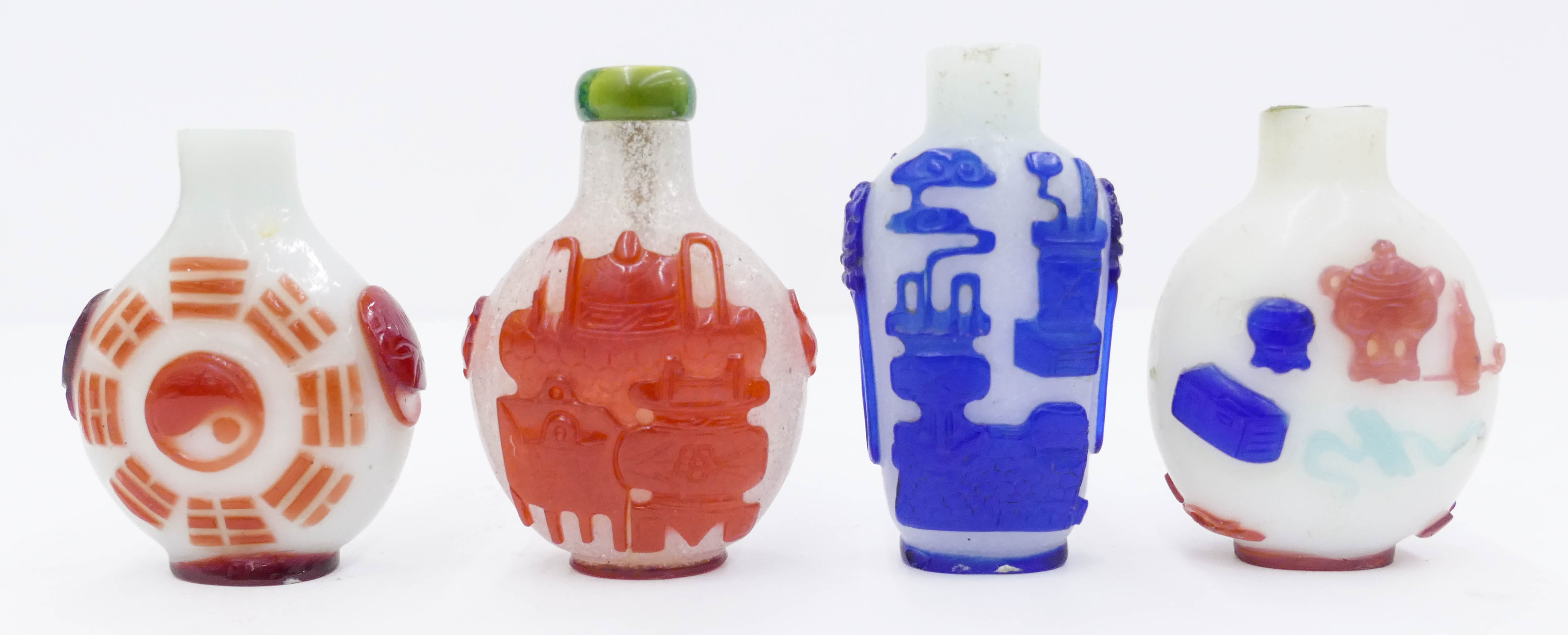 Appraisal: pc Chinese Qing Peking Glass Snuff Bottles '' to ''