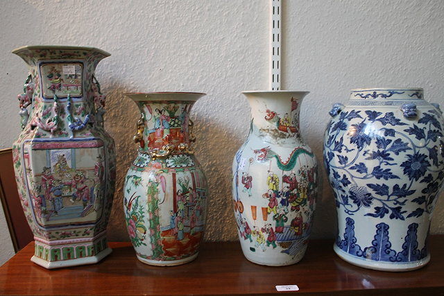 Appraisal: A COLLECTION OF FOUR CHINESE PORCELAIN VASES three Canton and