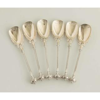 Appraisal: Six George Sharp Six silver ice cream spoons with engraved