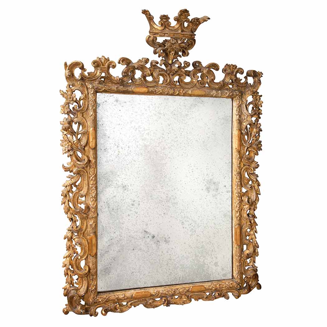 Appraisal: Early Louis XV Gilt-Wood Mirror th Century and later The