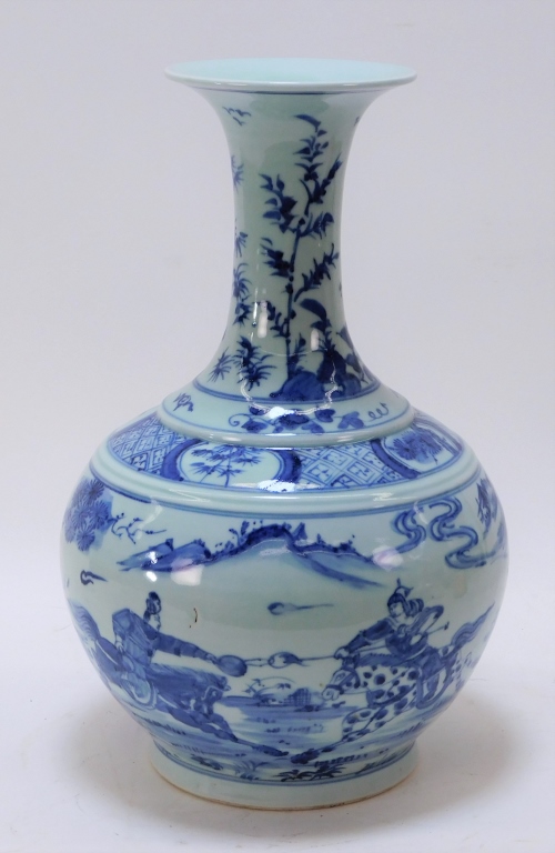 Appraisal: CHINESE BLUE WHITE PORCELAIN MING STYLE VASE China th CenturyIn