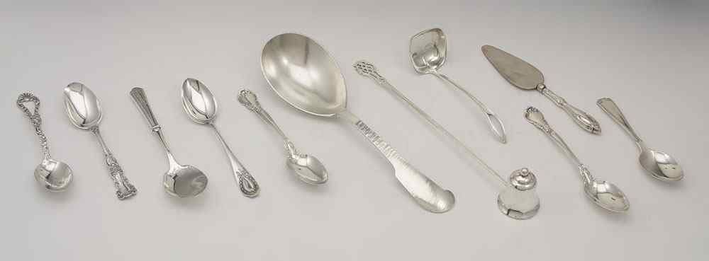 Appraisal: PIECES ESTATE STERLING SPOONS MORE To include large Gorham hand