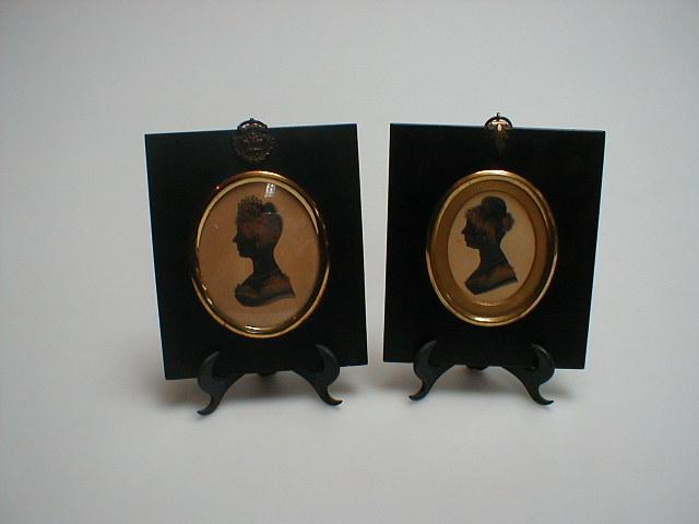 Appraisal: A Victorian bronzed silhouette of a head and shoulders study