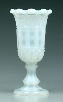 Appraisal: Opalescent Gothic Arch vase probably Boston and Sandwich Glass Company