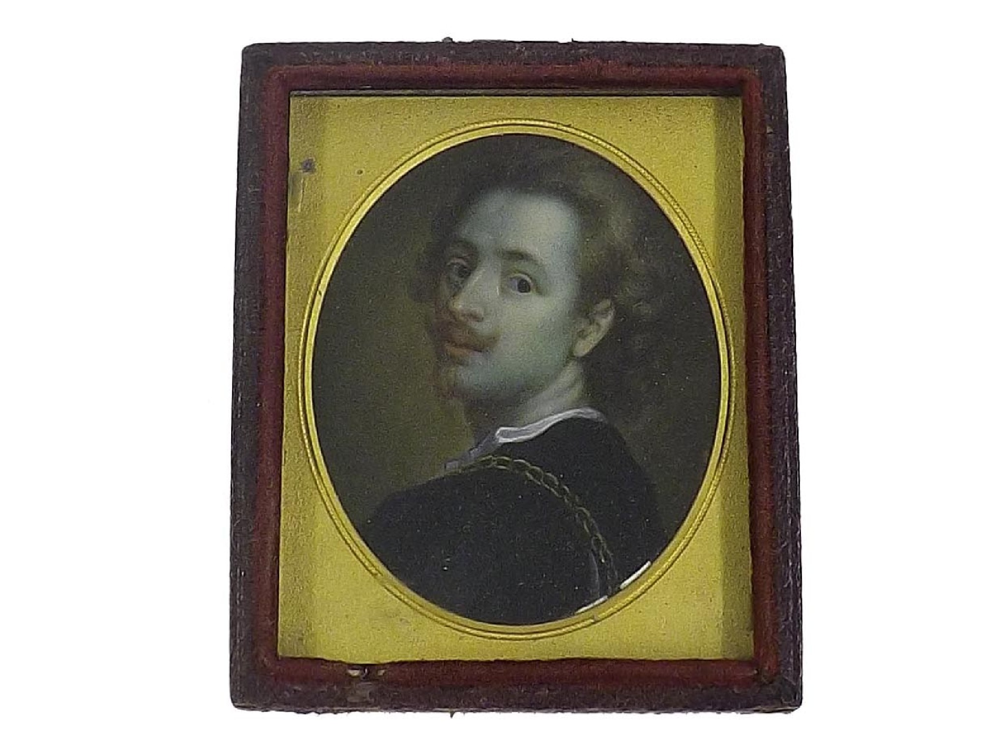 Appraisal: Early th Century Miniature School - oval portrait of a