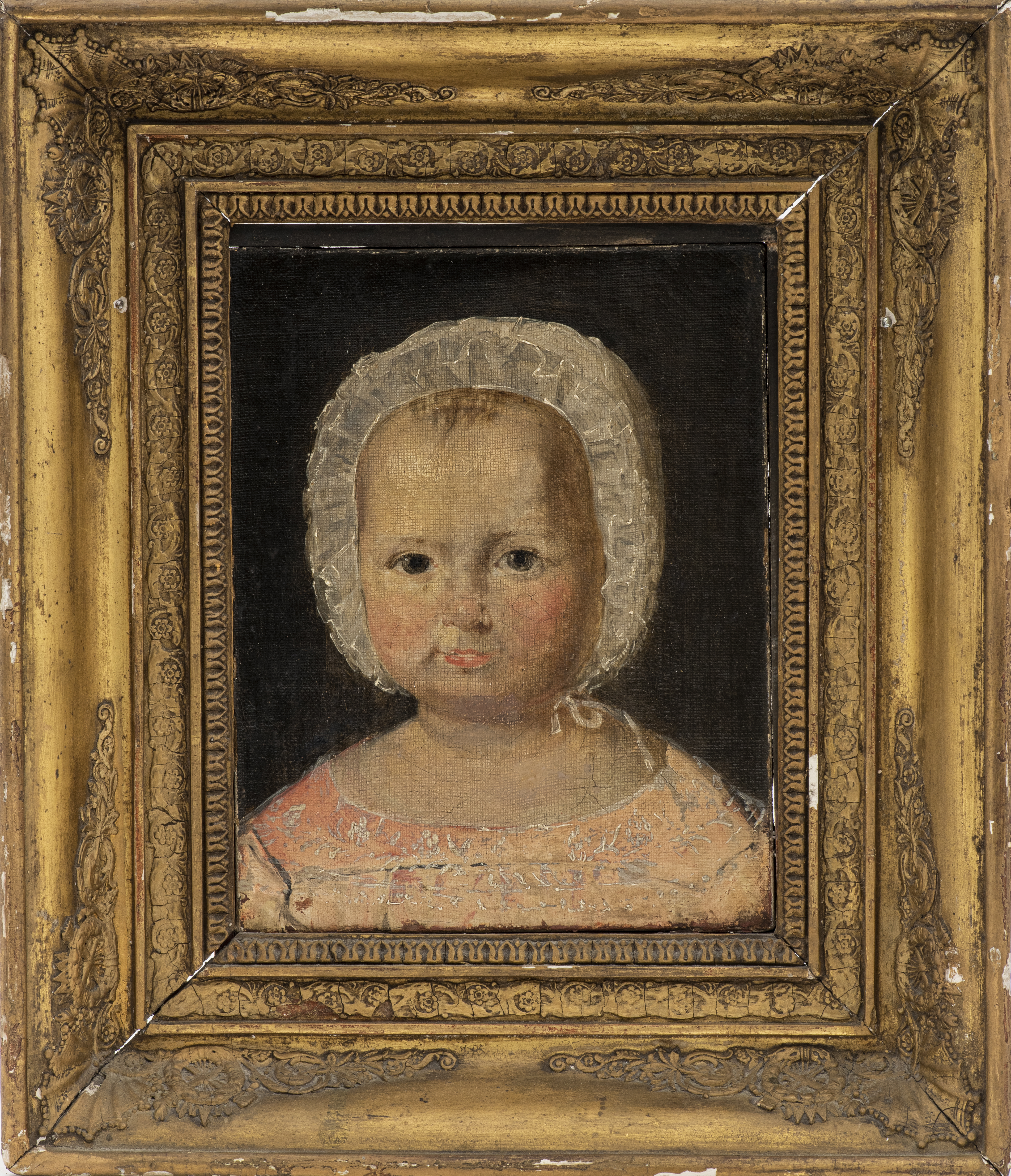 Appraisal: EARLY TH C FRENCH PORTRAIT OF A BABY Early th