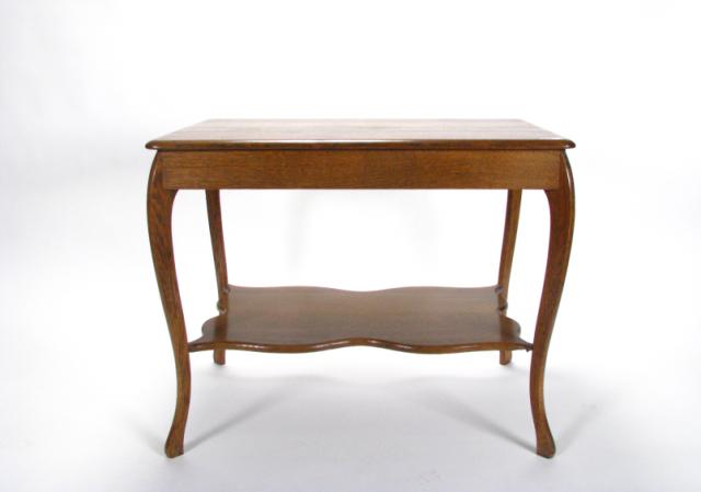 Appraisal: Early th century vintage oak library table solid oak and