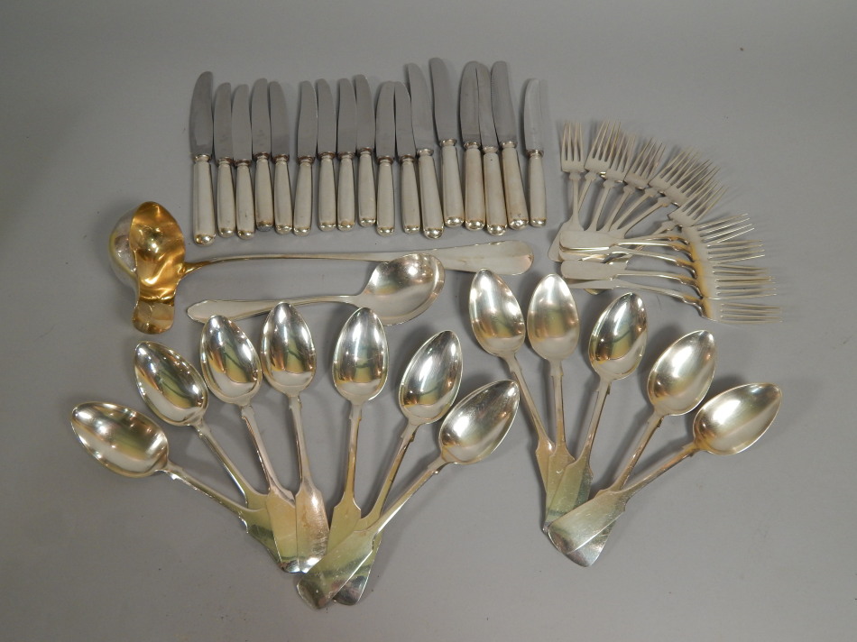 Appraisal: Various items of continental flatware to include Fiddle pattern spoons