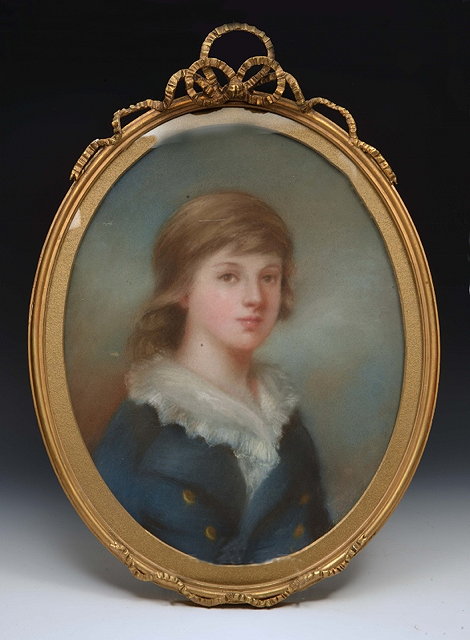 Appraisal: AN OVAL PASTEL PORTRAIT of a boy said to be