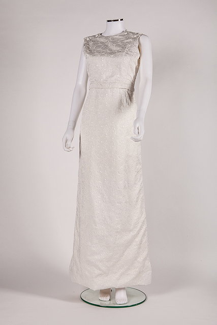 Appraisal: A Christian Dior custom made white wedding dress embossed silk