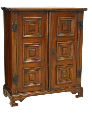 Appraisal: Vintage side cabinet th c double doors with geometric paneling