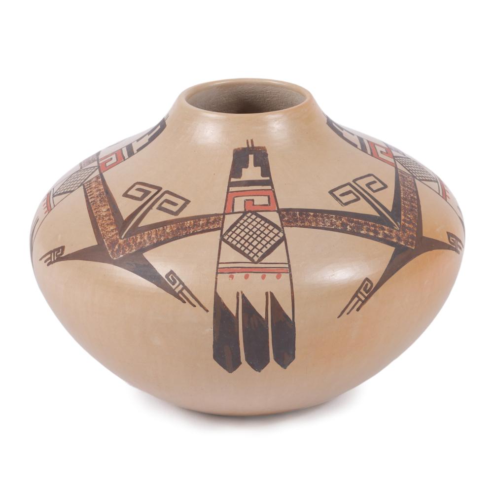 Appraisal: NATIVE AMERICAN HOPI JAMES NAMPEYO POLYCHROME POTTERY JAR CA S