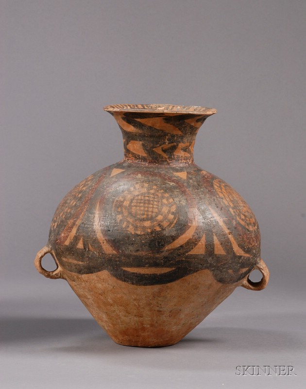 Appraisal: Storage Jar with Two Lugs China Yang Shao culture nd