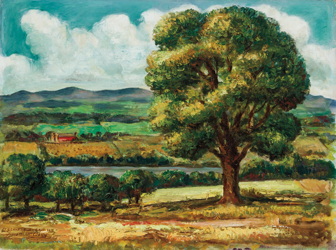 Appraisal: JOHN STEUART CURRY American - Country Landscape oil on canvas