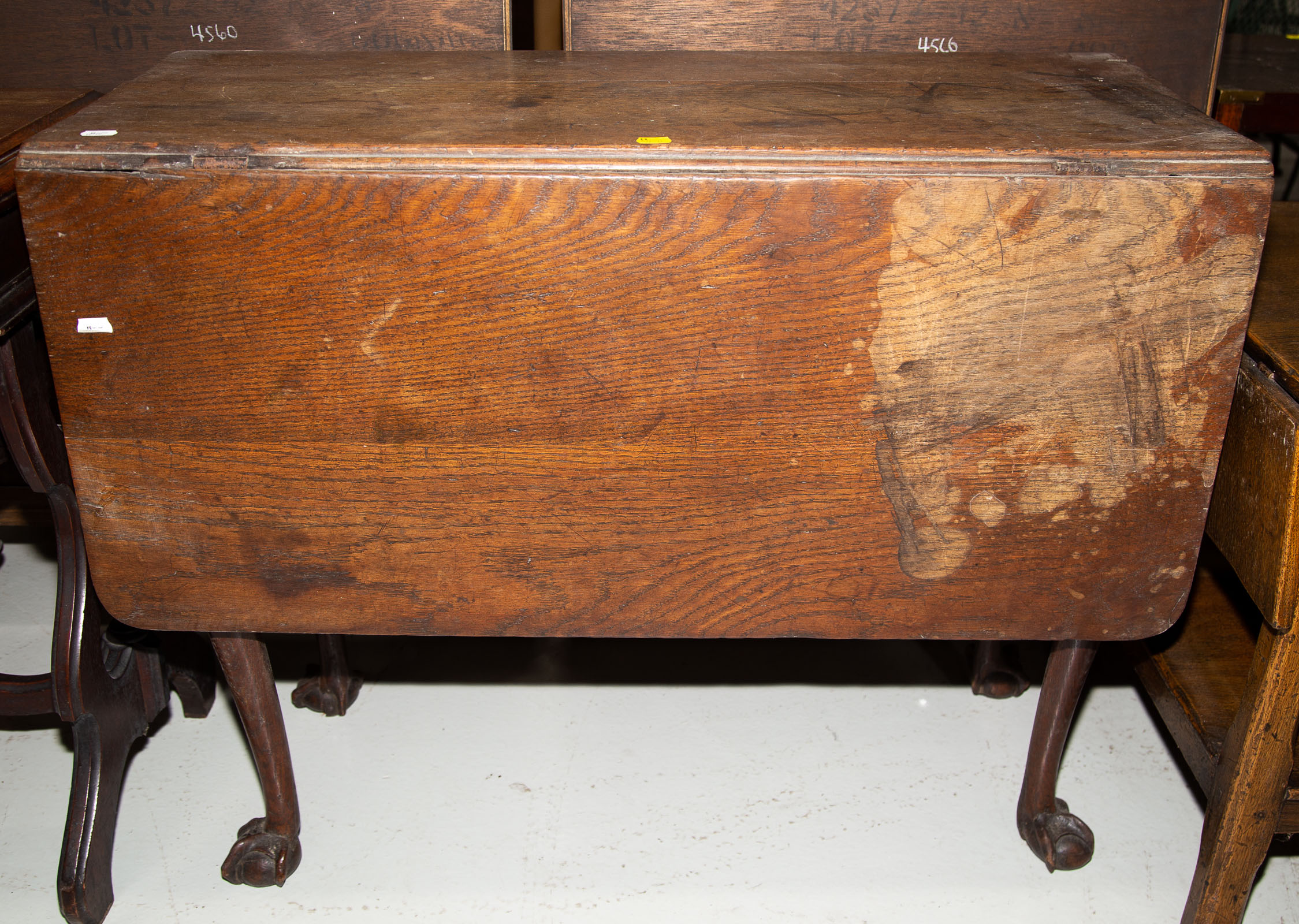 Appraisal: OAK CHIPPENDALE STYLE DROP LEAF TABLE English parts th century