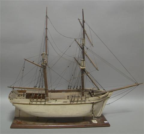 Appraisal: SAILOR BUILT POND MODEL THE MARY ANN Circa Cream hull