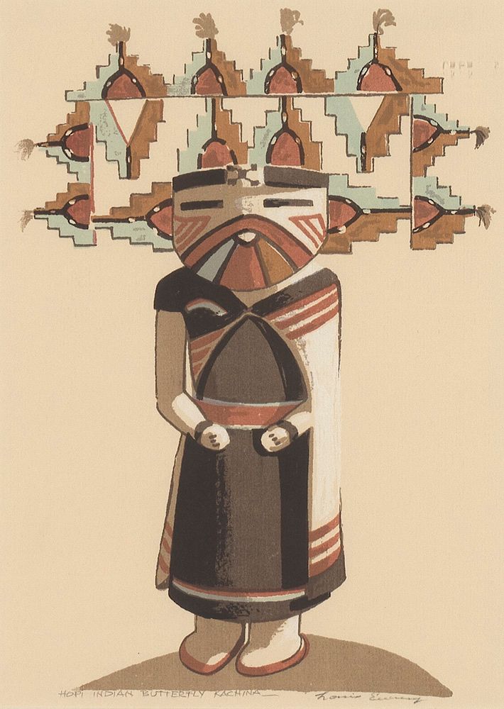 Appraisal: Louie Ewing Hopi Indian Butterfly Kachina Louie Ewing Hopi Indian