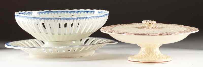 Appraisal: Two English Creamware Bowlsearly th century the first a reticulated