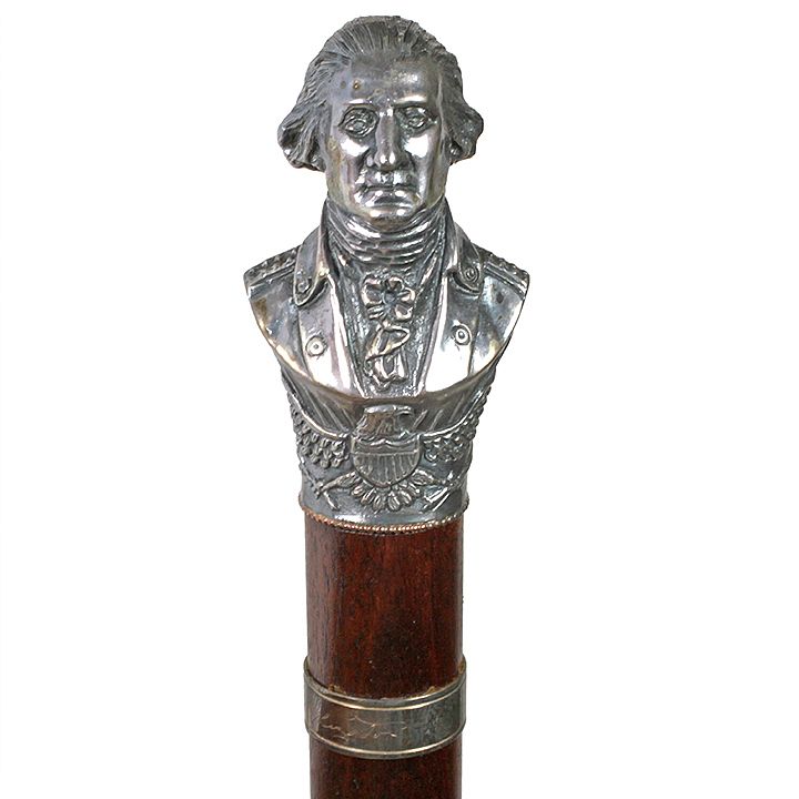 Appraisal: Sterling Silver George Washington Cane Ca - A cased fifty