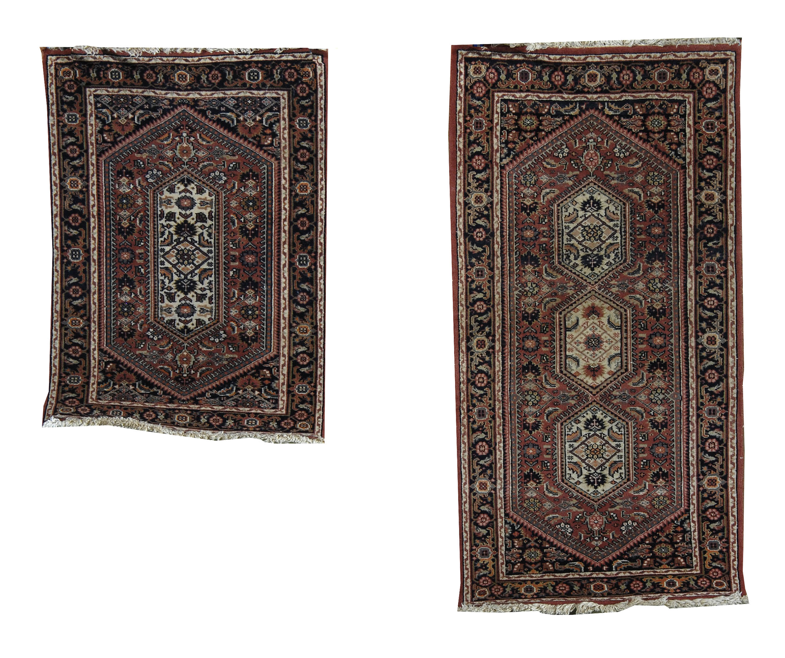 Appraisal: TWO ORIENTAL RUGS BIDJAR DESIGN ' x ' and '