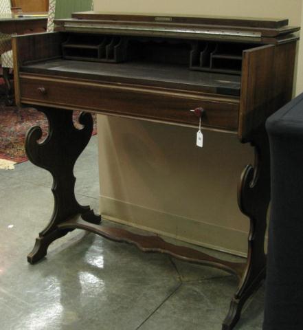 Appraisal: Vintage walnut spinet desk with drawer and pull-out writing surface