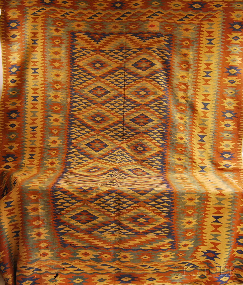 Appraisal: Thracian Kilim Southeast Europe late th century holes throughout ft