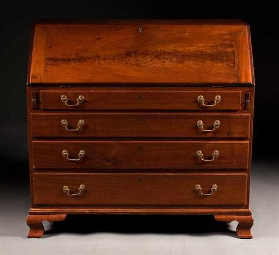 Appraisal: Federal walnut slant-front desk Mid-Atlantic States circa with fitted interior