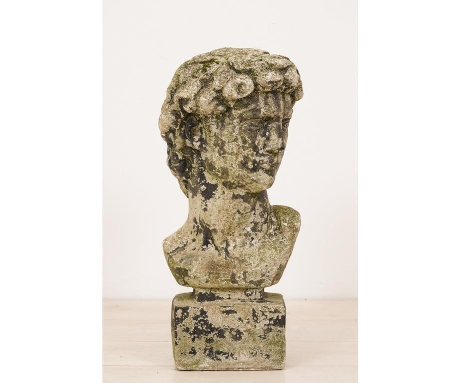 Appraisal: Large cast stone bust of Caesar h x w x