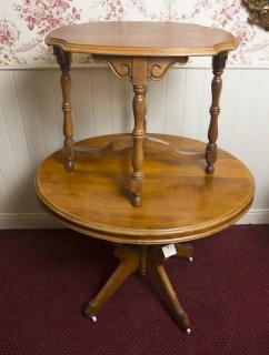 Appraisal: Walnut Tables Late Victorian Oval Center Table H x W