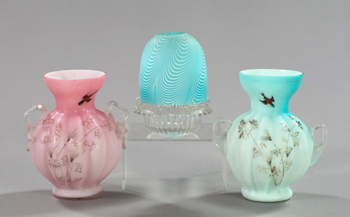 Appraisal: Three-Piece Collection of Glass Items consisting of two English ribbed