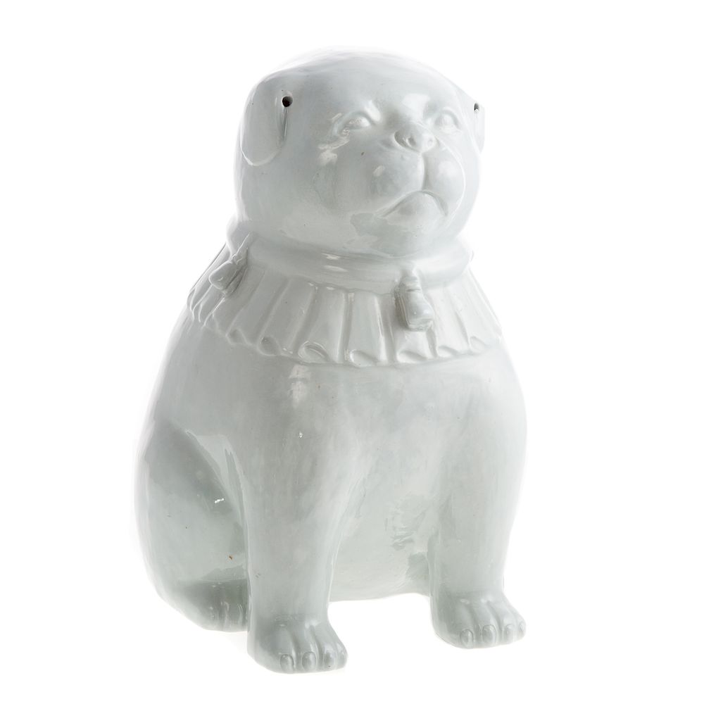 Appraisal: Large Japanese Porcelain Dog th century seated chubby dog with