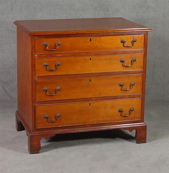 Appraisal: Diminutive Cherry Chest of Drawers th Century Four cockbeaded drawers