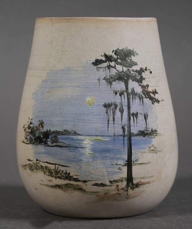 Appraisal: A vase inches high and inches wide decorated with Florida